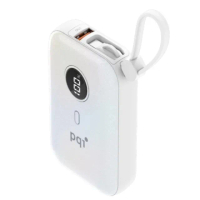 【PQI 勁永】PD快充帶線10000mAh行動電源 PD1001(自帶TypeC雙線 USB-A孔)