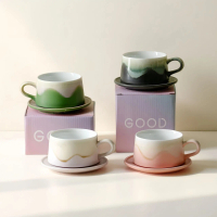 2025 Yincuantang Gradient Far Mountain Cultural and Creative Ceramic Coffee Cup Ceramic Cup Mug Wate