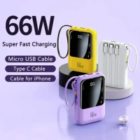 Mini Power Bank 66W 20000mAh Super Fast Charging External Battery Charger for iPhone Huawei PD 20W Fast Charge Powerbank