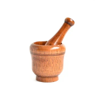 Wooden Mortar and Pestle Set,Mortar and Pestle Wood Wooden Mortar Pestle Grinding Bowl Set Garlic Crush Pot Kitchen Tool
