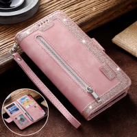 Zipper Leather Wallet Card Cover For Xiaomi 12 12T 11T 11 Lite Note10 Lite Poco X5 X4 M4 X3 X2 C55 F5 F4 Pro Stand Phone Cover