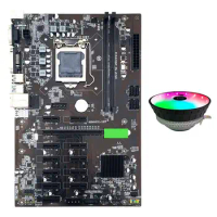 BTC B250 Miner Motherboard with RGB CPU Cooling Fan 12XGraphics Card Slot LGA 1151 DDR4 USB3.0 SATA3.0 for BTC Mining