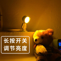 宇航員日落燈機器人夕陽落日燈星空投影臥室氛圍燈破曉小夜燈禮物 雙十二狂歡