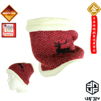 [UF72+]UF6302麋鹿(紅)HEAT1-TEX防風內長毛發熱兩用圍脖保暖銷售第一/男女適用/滑雪/冬季保溫