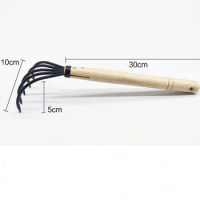 Bonsai tools hook wooden handle garden carbon steel hook with five hook 8 inch bonsai