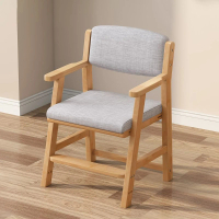 【靚白家居】實木升降椅 三檔可調節 S314(椅子 書桌椅 餐椅 木頭椅子 實木椅 化妝椅)