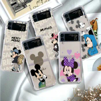 Mickey Minnie Mouse Case for Samsung Galaxy ZFlip3 Z Flip 3 5G Z Flip 4 Silicone Airbag Phone Cover zflip Flip3 ZFlip4 Disney