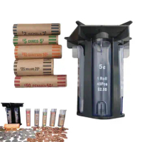 Coin Roller 5-in-1 Coin Sorter Tube Change Counter Machine Coin Bank Holder Coin Separator For Use Together With Coin Bank Jar