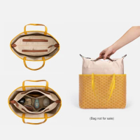 Portable Bag Insert Organizer for Goyard Tote Bags Shaper Women's Cosmetic Bag Liner Travel Inner Bag with Handle Makeup Pouch