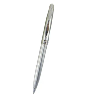 ACMECN Silver Ball Pen with Austria Crystal on pen Top Twist Slim Cross Style Famous Brand Pen Ball Point Writing Stationery