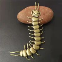 Antique brass centipede trinket tea pet creative handle brass exorcising craft gift
