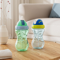 YOHKOH No-Spill Sippy Cup with Flex Straw for Kids - 10 Ounce Bottles - Training Sippy Cups for Todd