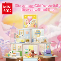 MINISO Cartoon Line Puppy Maltese's Daily Life Series Blind Box Children's Toys Trendy Desktop Ornaments Hand-made Gifts
