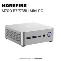 MOREFINE M700 Mini PC AMD Ryzen 7 7735U Barebone DDR5 Windows 11 Mini Computer Desktop PC Radeon 680