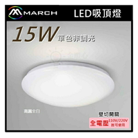 ☼金順心☼專業照明~MARCH LED 15W 高圓全白 吸頂燈 適用於陽台 走廊 儲藏室 樓梯 廁所 浴室