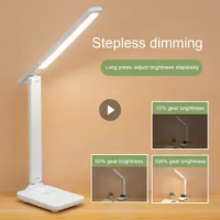 LED Desk Lamp Stepless Touch Dimming Foldable Reading Student Study 3 Modes Eye Protection Table Lamp Light Night Bedroom Lamps