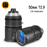 GREAT JOY 50mm T2.9 1.8x Anamorphic Lens Support 4:3 Full Frame For PL/EF, E, RF, L, MFT M43 Mount Camera