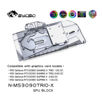 Bykski N-MS3090TRIO-X PC water cooling GPU cooler video Graphics Card Water Block for MSI RTX3090/3080 TRIO