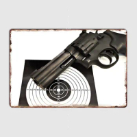 Air Gun Handgun Pistol Revolver and Target Metal Valines Pistols Sign Poster Living Room Living Custom Tin Vintage Home Decor