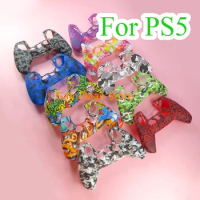 10PCS for PlayStation 5 PS5 Controller Protective Gamepad Water Transfer Printing Silicone case with dott