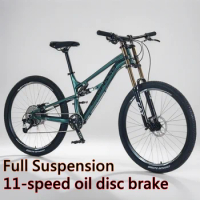 27.5 26 Inch Softail Mountain Bike Full Suspension Cross Country Bike Hydraulic Disc Brake DH Bicycle Adjustable Oil Fork MTB