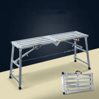Adjustable Folding Bench for Building Work, Heavy-Duty, Galvanized Steel Bench