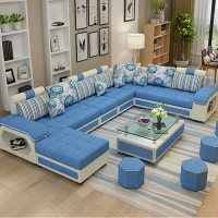 日月和北歐現代布藝沙發小戶型L客廳 科技布輕奢轉角休閑沙發組合