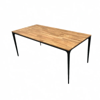 【固得家俬】180x90x74cm高 工業風 白橡木 實木桌板 鐵腳 鐵件(餐桌 會議桌)