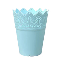 Flowerpot Flower Pot Cosmetics Holder Blue Flower Pot Green Height 14cm PP Resin Plastic White Yellow Brand New