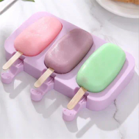DIY Homemade Popsicle Molds Silicone Ice Cream Mold Freezer Juice 4 Cell Big Size Ice Cube Tray Popsicle Barrel Maker Mould