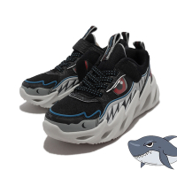 Skechers 童鞋 Shark-Bots Surf Patrol 運動鞋 大童 黑 鯊魚 造型 魔鬼氈 402112LBKW