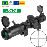 Bestsight 1-5x24 Rifle Scope Tactical Compact Sight Airsoft Air Hunting Scopes Rifle Caza AR15