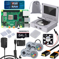 GeeekPi RETROFLAG PiStation Deluxe Edition for Raspberry Pi 4 with 4.3 inch LCD Screen, 2 Stereo Speakers