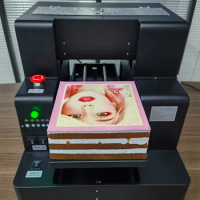 New Style A4 Size DTG Printer &amp; Food Printer 2in1 6 Colors Flatbed Printer T-Shirt Cake Printing Machine