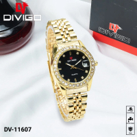 JAM TANGAN WANITA ORIGINAL MERK DIVIGO TIPE DV-11607 RANTAI STAINLESS STEEL MUTIARA MENGKILAP LENGKA