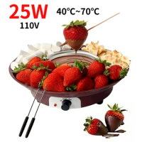 Electric Fondue Pot Set Removable Serving Tray and 2 Roasting Forks Chocolate Fountain Machine Electric Fondue Maker for Parties