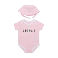 Nike 包屁衣 Jordan Baby 寶寶上衣 粉紅 白 新生兒 喬丹 漁夫帽 JD2313026NB-003