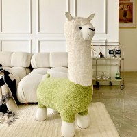創意羊駝座椅凳子動物坐凳落地家具擺件客廳裝飾喬遷新居搬家禮物 夢露日記