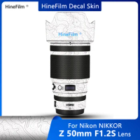 for Nikon 50 1.2 / Z50 f1.2S Lens Sticker for Nikon Nikkor Z 50mm f/1.2 S Lens Decal Skin Premium Wraps Cases Protective Film