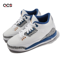 Nike 休閒鞋 Air Jordan 3 Retro GS 女鞋 大童 白 藍 爆裂紋 AJ3 巫師 DM0967-148