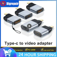 Mini Adapter Type C To HDMI-compatible/Dp/VGA Adapter USB Type C PD 100W Cable 4K Converter For Phone PC Laptop