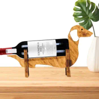 Dachshund Wine Rack Dachshund Countertop Wine Bottle Holder Creative Wooden Wine Storage Table Centerpieces For Home Decor &amp;