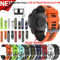 JKER 22 26mm Smart Watch Band Strap For Garmin Fenix 6 6X 6S 5X 5 5S 3 3HR Forerunner 935 945 Quick Release Strap Silicone Strap