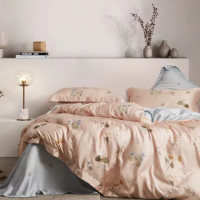 【貝兒居家寢飾生活館】100%天絲七件式兩用被床罩組 飛顏(加大)
