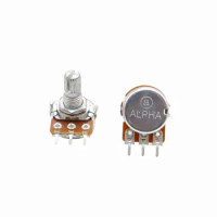 1pc ALPHA RK16 3pins Potentiometer B1K B5K B10K 20K 50K 100K Audio Volume Control Pot Single-unit Potentiometer 15MM Plum Shaft