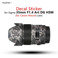 Hinefilm Skin for Sigma 35 F1.4 EF Mount Lens Sticker 35F1.4 Lens Wrap 35art Cover For Sigma 35mm f/1.4 DG HSM Lens Skin