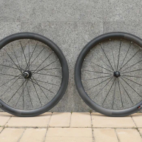 1 Pair : 3K UD Full Carbon Fiber Matt Glossy Road Bike Tubular Wheelset 50mm - 23mm Width Rim Bicycle Wheelset Basalt Brake Side