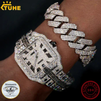 Luxury Stainless Steel With Moissanite Watches Iced Out Men For Female Watches Moissanite With Certificate Fashion Luxuries