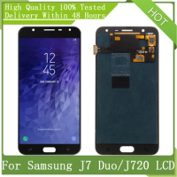 5.5" New SUPER AMOLED For Samsung J7 Duo 2018 J720 J720F LCD Display Touch Screen Digitizer Assembly Parts + Service Pack