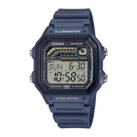 【CASIO 卡西歐】數位男錶 多功能計時器 定時器 LED照明 防水100米 WS-1600H(WS-1600H-2A)